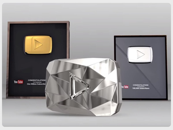 YouTube Creator Awards: Silver, Gold, and Diamond Buttons
