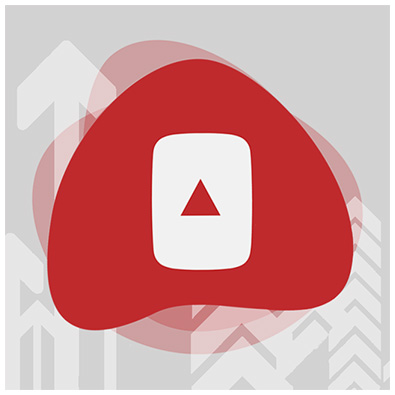 The Youtube logo in the shape of an arrow pointing upwards to symbolize trends