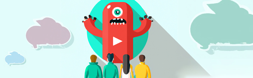 An evil monster against the video creators