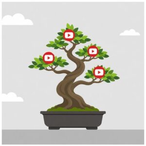 YouTube Shorts Ads bonsai tree icon representing controlled video growth through Google Ads campaigns